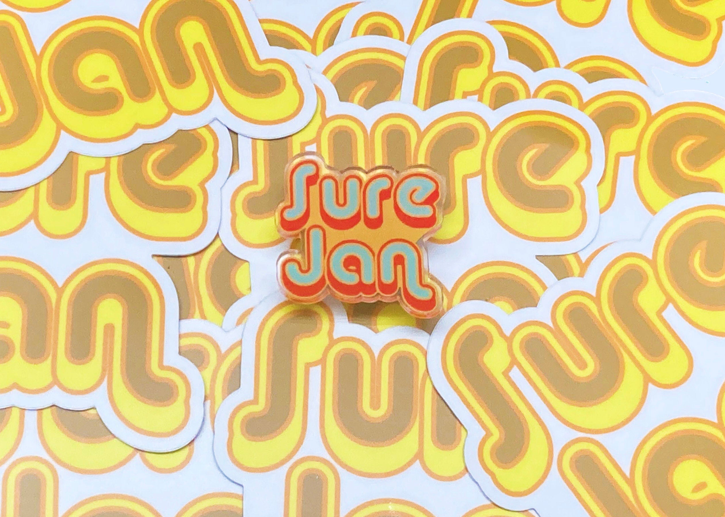 *:･ﾟ✧*:･ﾟSure Jan Acrylic Pin *:･ﾟ✧*:･ﾟBrady Bunch Acrylic Pin Sure, Jan 1970s Retro Accessory