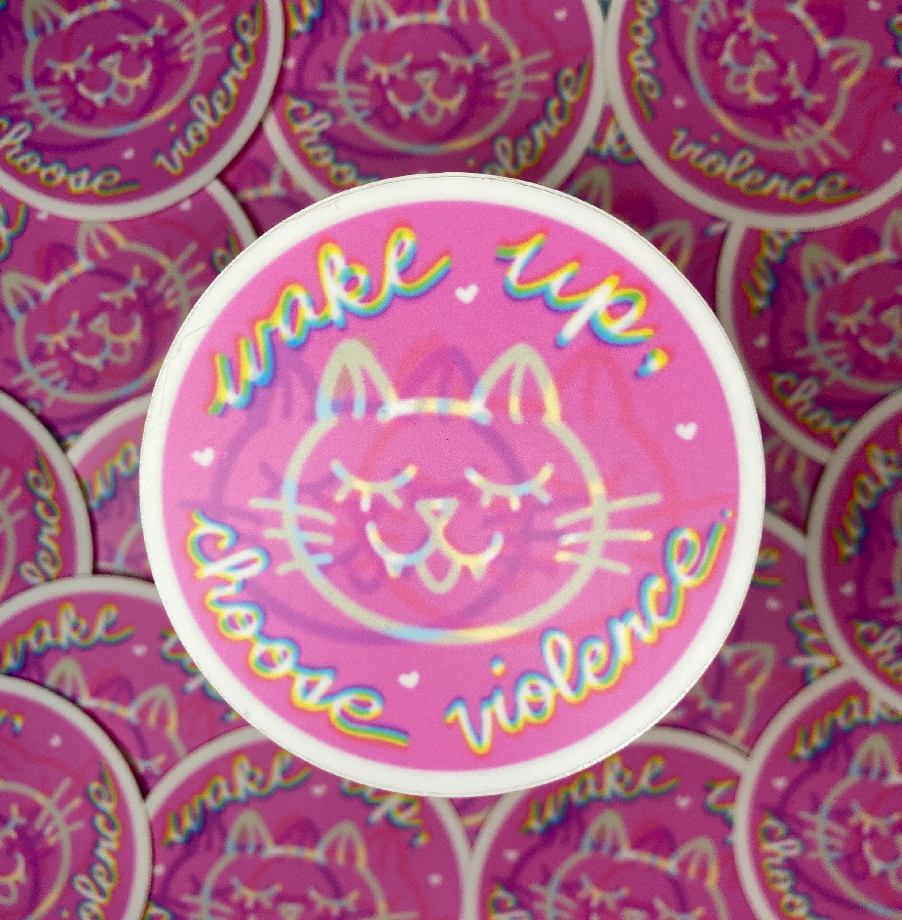 *:･ﾟ✧*:･ﾟSassy Cat Sticker *:･ﾟ✧*:･ﾟCute Cat Sticker Laptop Sticker Vinyl Sticker Water Bottle Sticker Funny Sticker Custom Design Kawaii Pink Colorful Rainbow Meme