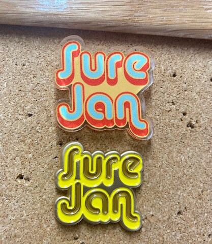 *:･ﾟ✧*:･ﾟSure Jan Acrylic Pin *:･ﾟ✧*:･ﾟBrady Bunch Acrylic Pin Sure, Jan 1970s Retro Accessory