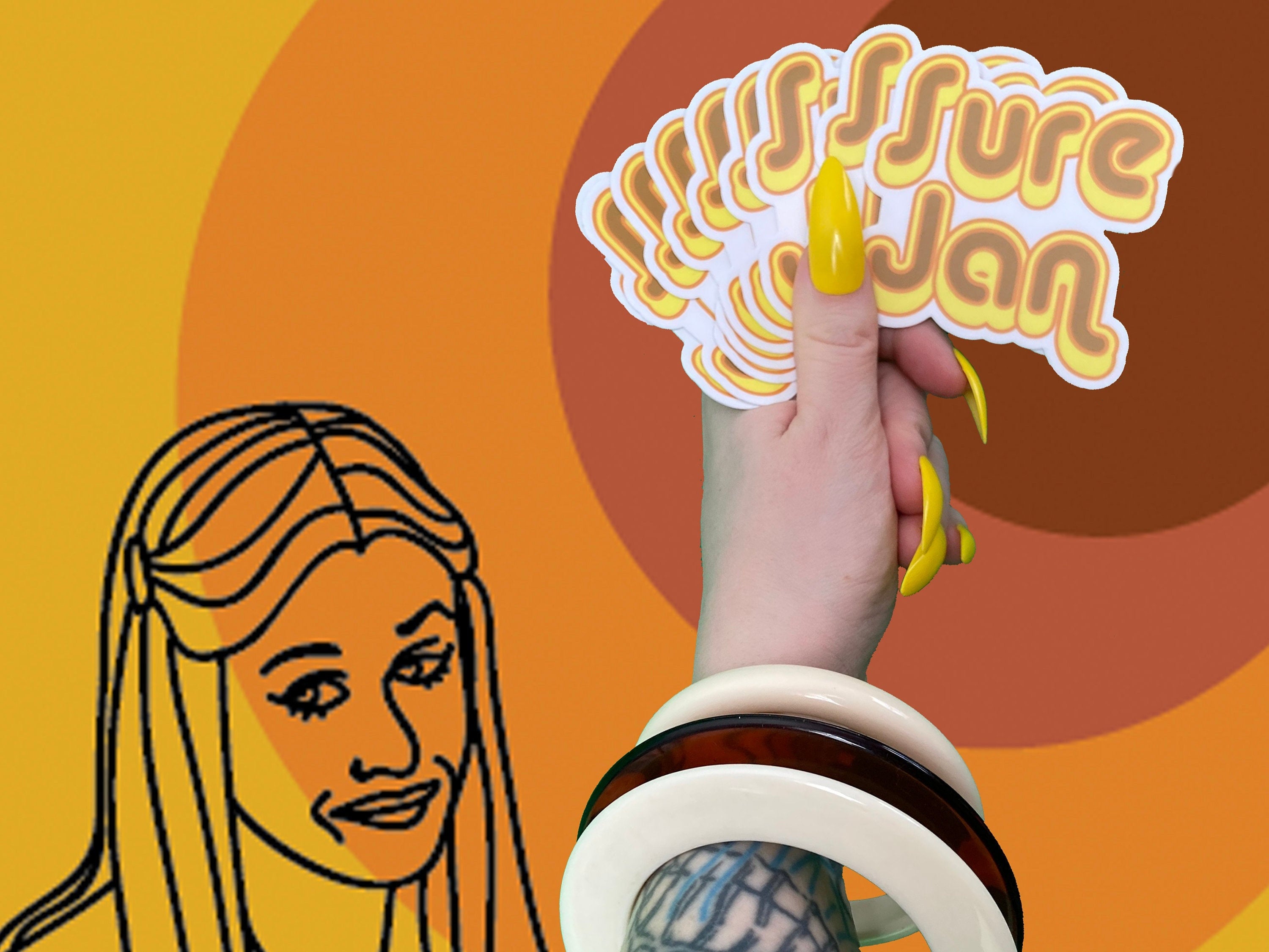 *:･ﾟ✧*:･ﾟSure Jan Sticker *:･ﾟ✧*:･ﾟBrady Bunch Sticker Sure Jan Funny Sticker Meme Sticker 1970s Retro Sticker Cute Laptop Decal Laptop Sticker