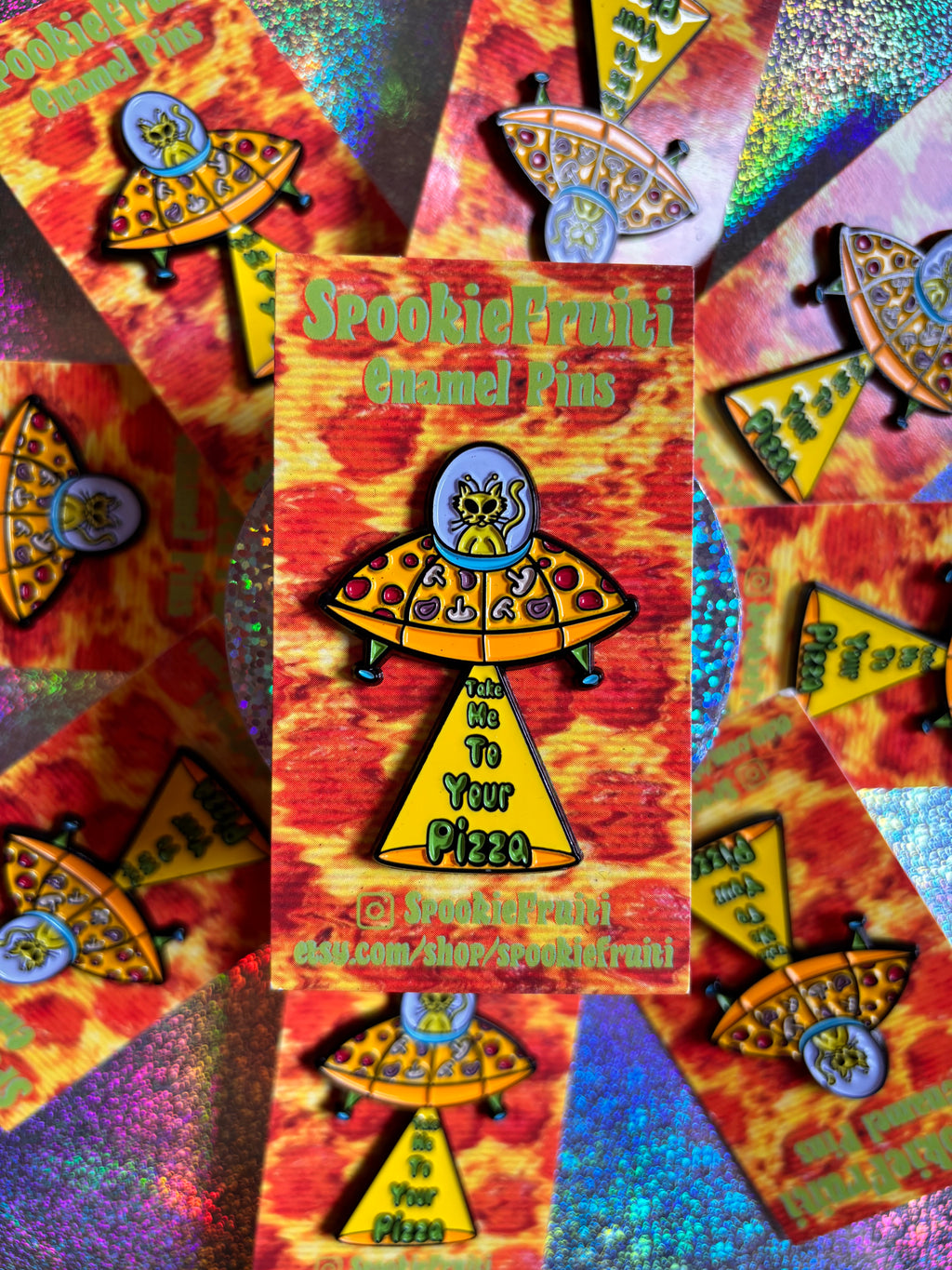 *:･ﾟ✧*:･ﾟPizza Cat Enamel Pin *:･ﾟ✧*:･ﾟAlien Cat Pizza Enamel Pin Cute Funny Enamel Pin