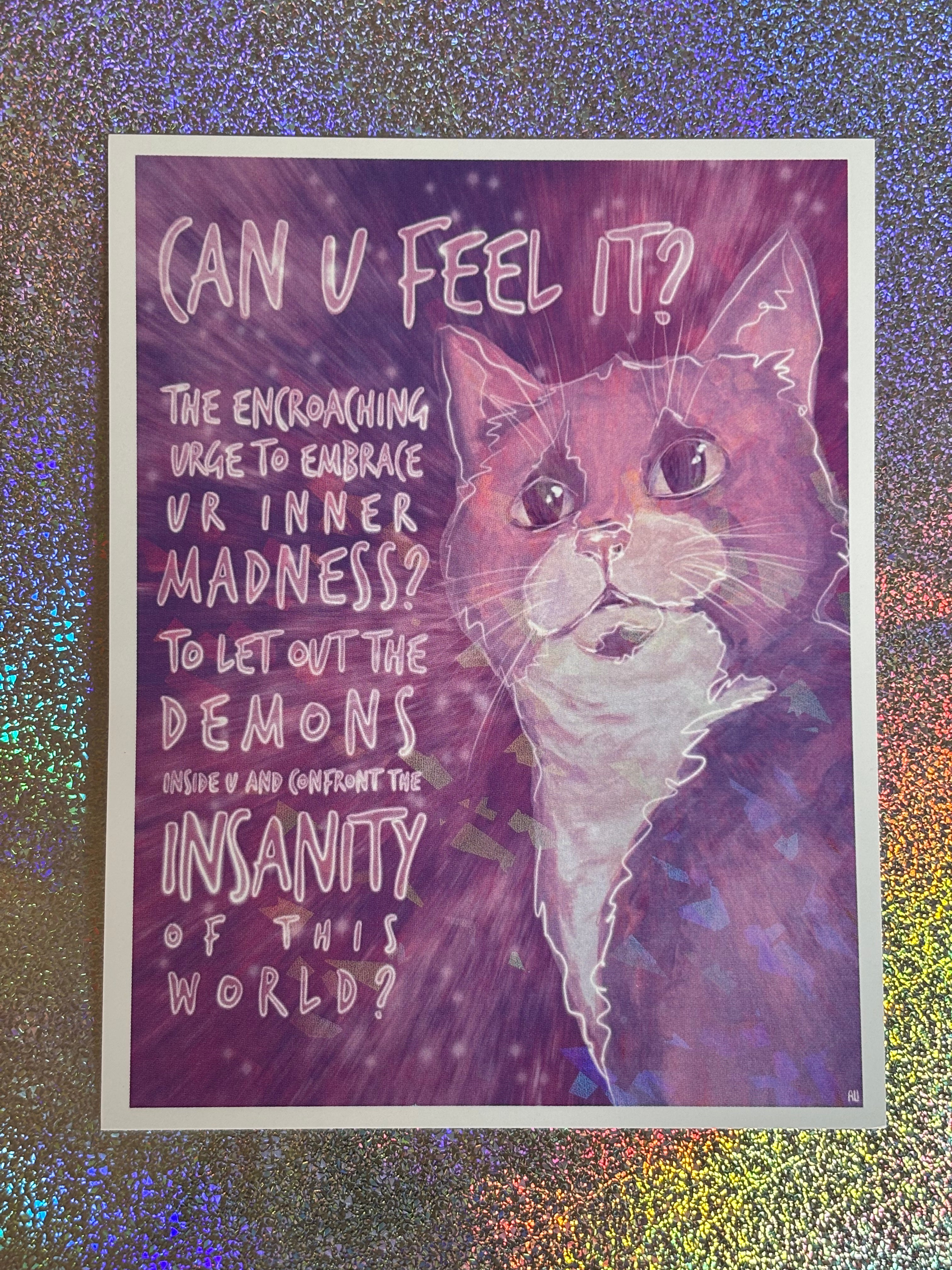 *:･ﾟ✧*:･ﾟExistential Shae *:･ﾟ✧*:･ﾟFunny Cat Art Print Meme Cat Digital Art 4x5 Print