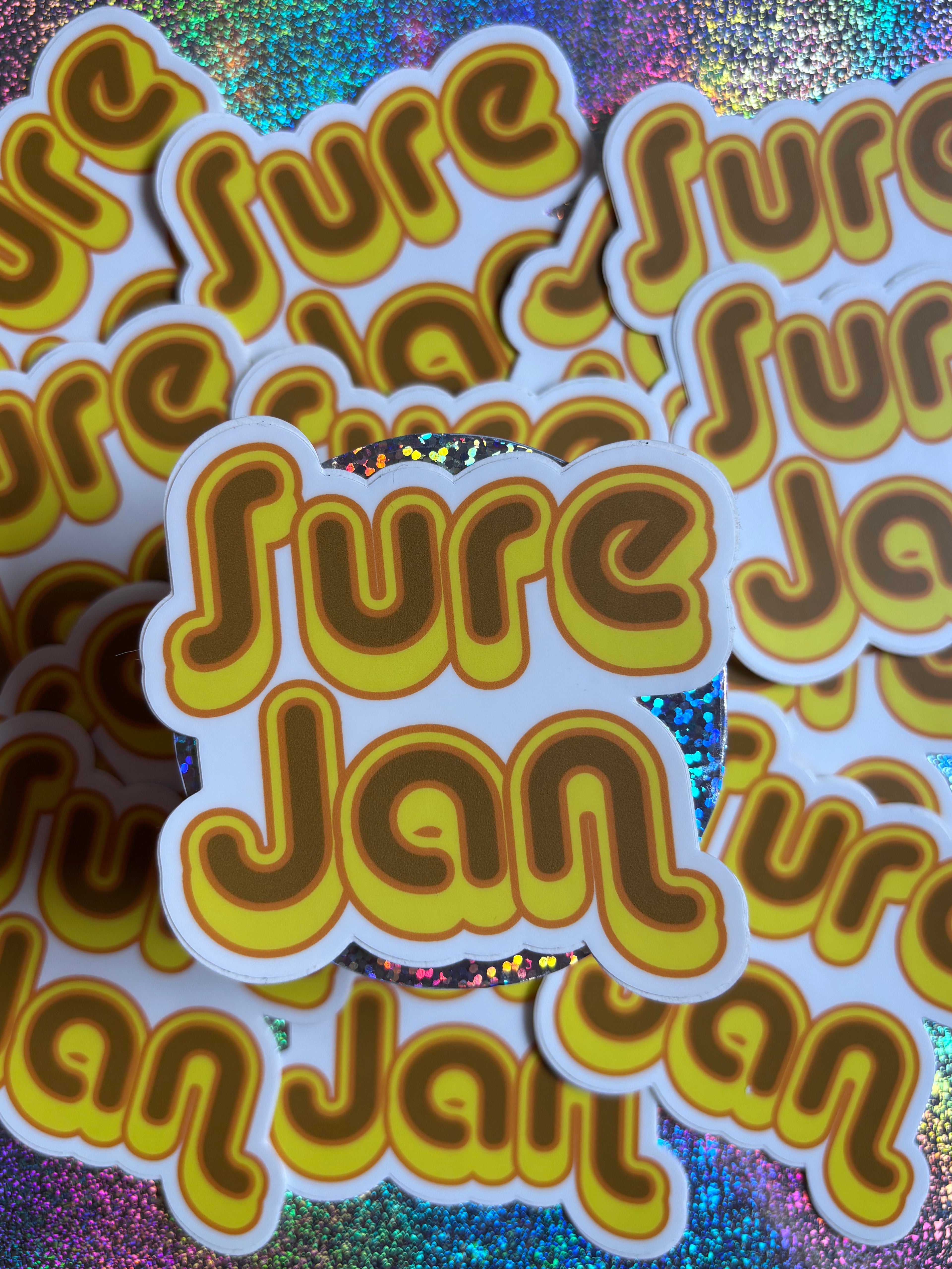 *:･ﾟ✧*:･ﾟSure Jan Sticker *:･ﾟ✧*:･ﾟBrady Bunch Sticker Sure Jan Funny Sticker Meme Sticker 1970s Retro Sticker Cute Laptop Decal Laptop Sticker
